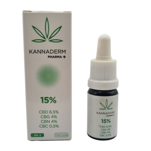 Aceite Kannaderm Oil 3 al 15% - CBD Full Spectrum para inflamación crónica y alivio del dolor