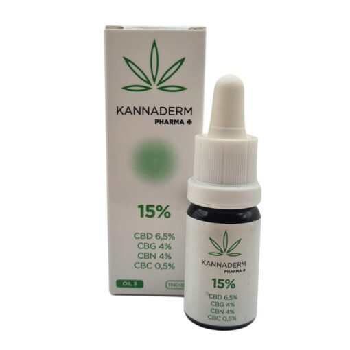 Aceite Kannaderm Oil 3 al 15% - CBD Full Spectrum para inflamación crónica y alivio del dolor