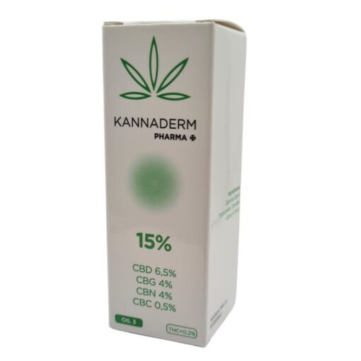 Aceite Kannaderm Oil 3 al 15% - CBD Full Spectrum para inflamación crónica y alivio del dolor