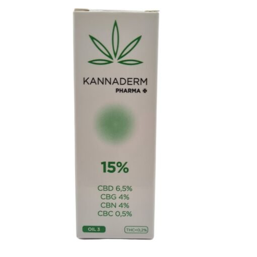 Aceite Kannaderm Oil 3 al 15% - CBD Full Spectrum para inflamación crónica y alivio del dolor