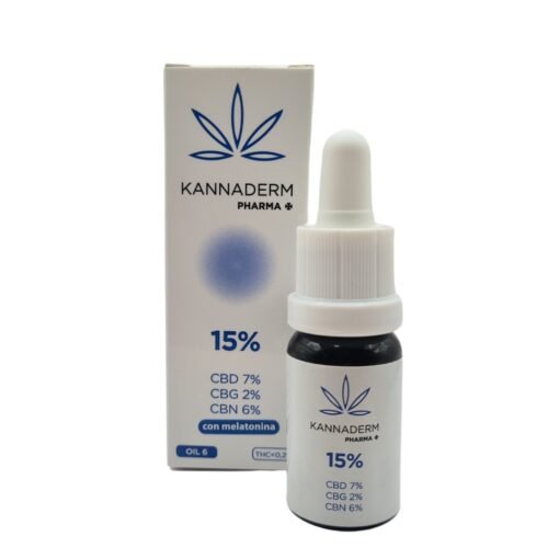 Aceite Kannaderm Oil 6 al 15% - CBD Full Spectrum y melatonina para mejorar el sueño y la relajación