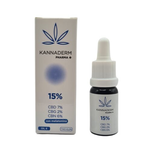 Aceite Kannaderm Oil 6 al 15% - CBD Full Spectrum y melatonina para mejorar el sueño y la relajación