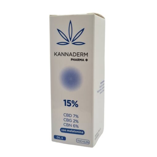 Aceite Kannaderm Oil 6 al 15% - CBD Full Spectrum y melatonina para mejorar el sueño y la relajación